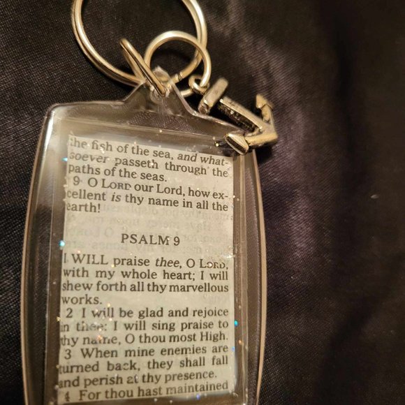 Bible Scripture Keychain with Metal Anchor Pendant - Picture 3 of 3